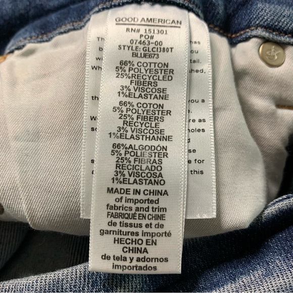 Good American Factory Distressed Jeans Style GLC138OT Medium Wash Size 4/27 - Picture 8 of 11